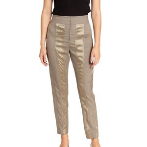 Paradyz Couture Gold Beige Crinkle Accent Stripe Pant Size 12